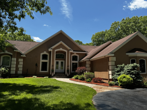 Residential property receiving professional exterior washing